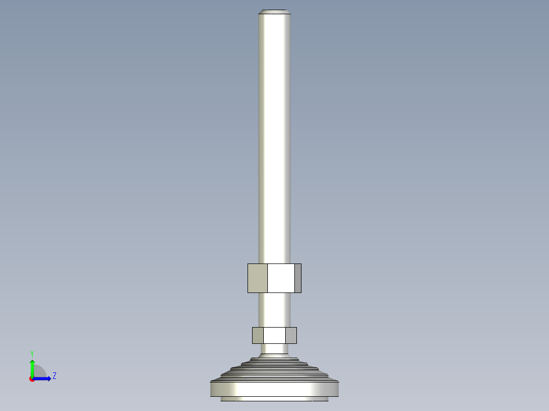 水平調整腳座(SUS製)LVA80-SUS-3D多系列多零件图纸模型左视图