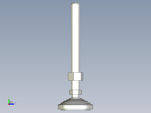 水平調整腳座(SUS製)LVA80-SUS-3D多系列多零件图纸模型左视缩略图