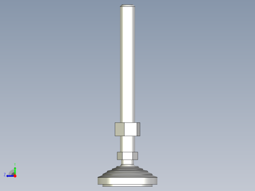 水平調整腳座(SUS製)LVA80-SUS-3D多系列多零件图纸模型右视缩略图