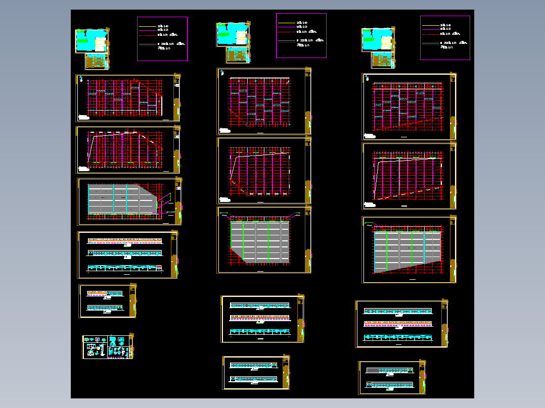 某公司1、3、4号车间钢结构CAD图