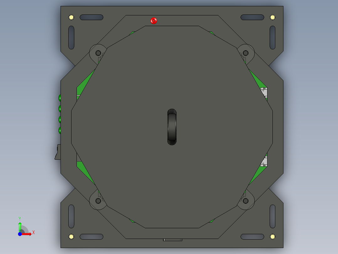无人机机载降落伞装配图前视图