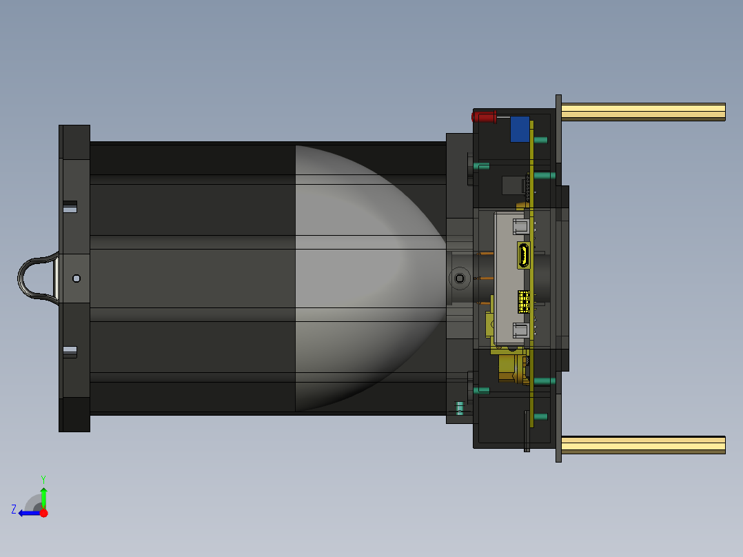 无人机机载降落伞装配图右视图