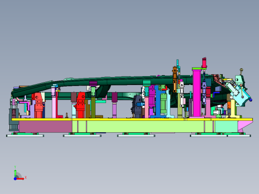 汽车柔性车身侧围夹具单元前视缩略图