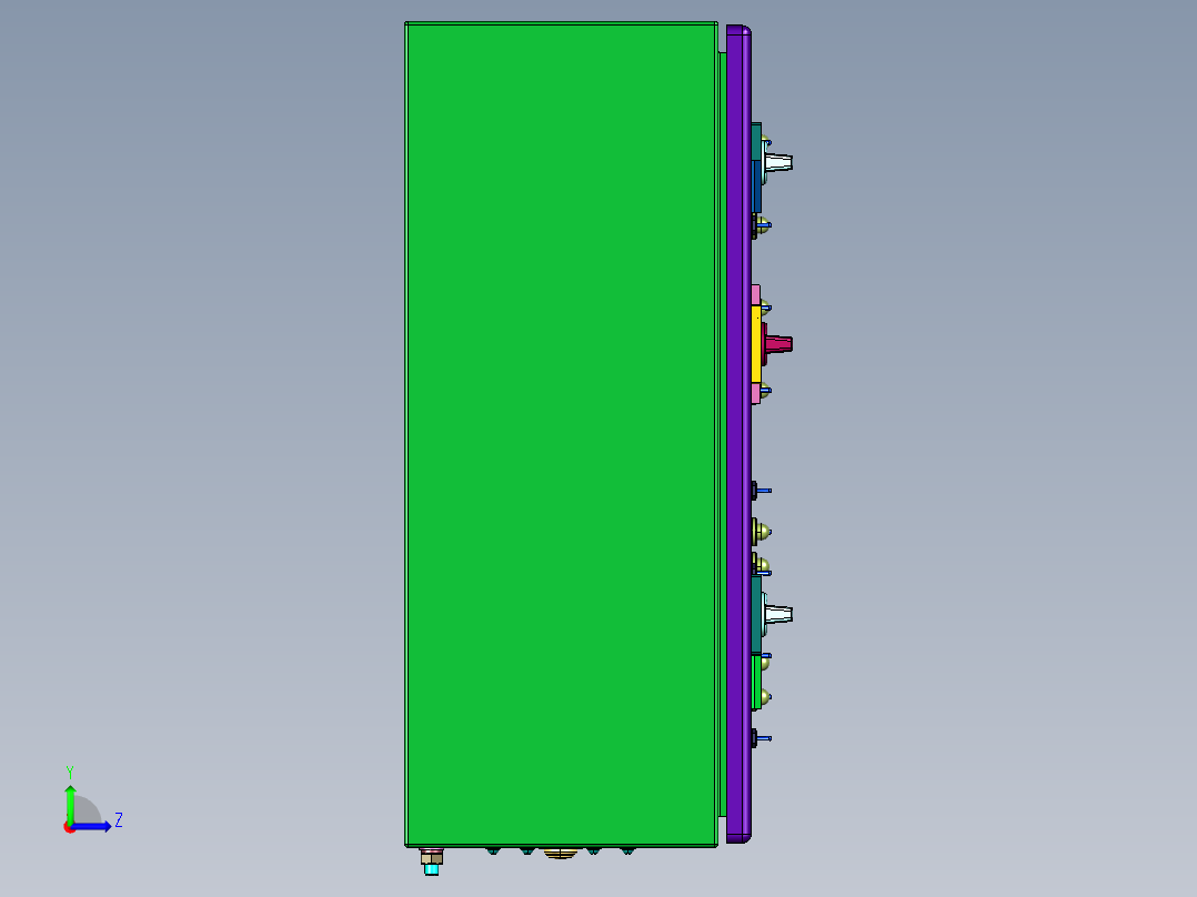 电子开关按键面板左视图