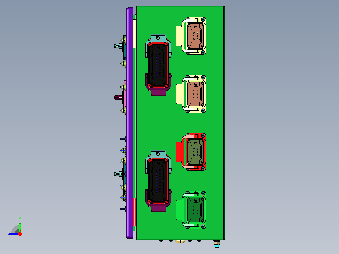 电子开关按键面板右视图