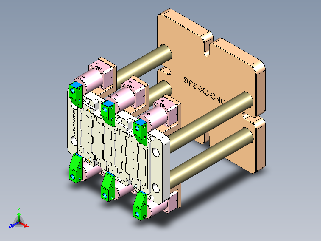 SPS-XJ笔记本CNC工装夹具三维模型-CNC2-0113正等轴测图