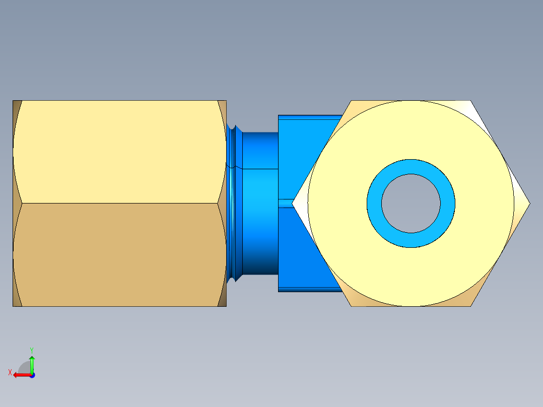 管件接头、螺纹接头、三通(95)后视图