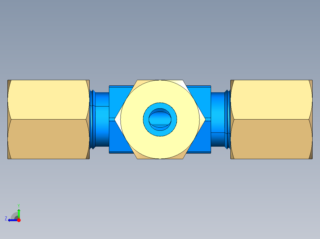 管件接头、螺纹接头、三通(95)右视图