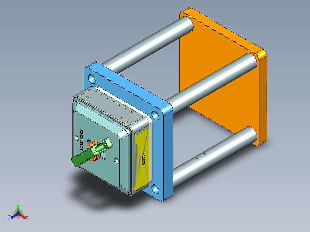 X1008-笔记本CNC工装夹具三维模型CNC4-0922主视图