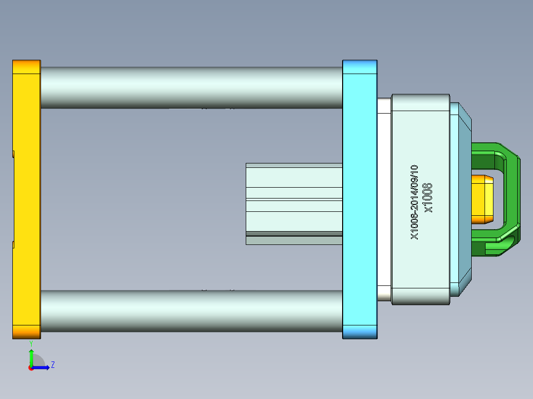 X1008-笔记本CNC工装夹具三维模型CNC4-0922左视图