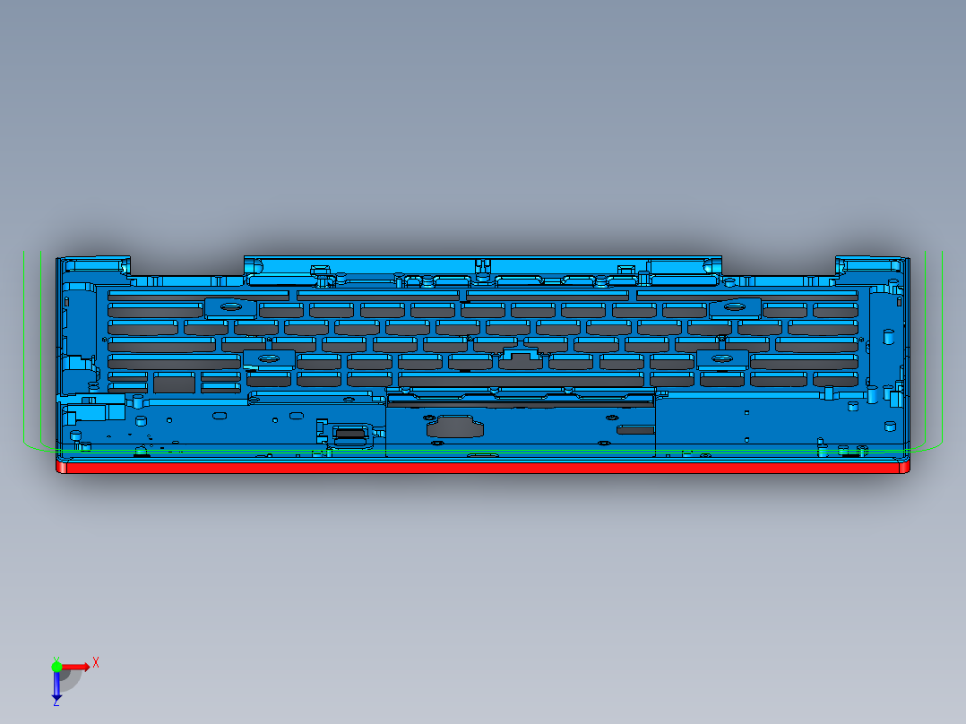 笔记本C壳侧壁高光发丝UG刀路程序模型俯视图