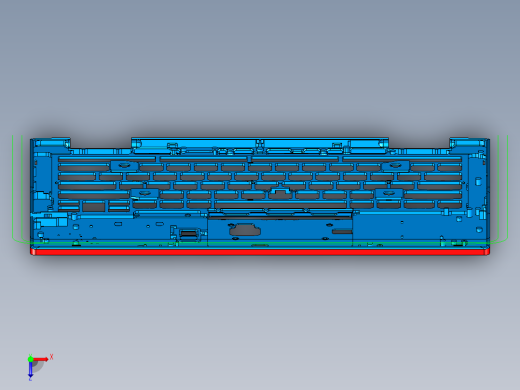 笔记本C壳侧壁高光发丝UG刀路程序模型俯视缩略图