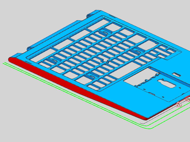 笔记本C壳侧壁高光发丝UG刀路程序模型