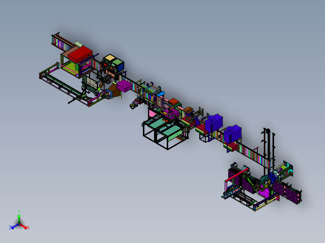 内机空调自动包装生产线后视图