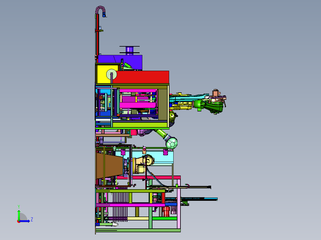 内机空调自动包装生产线左视图
