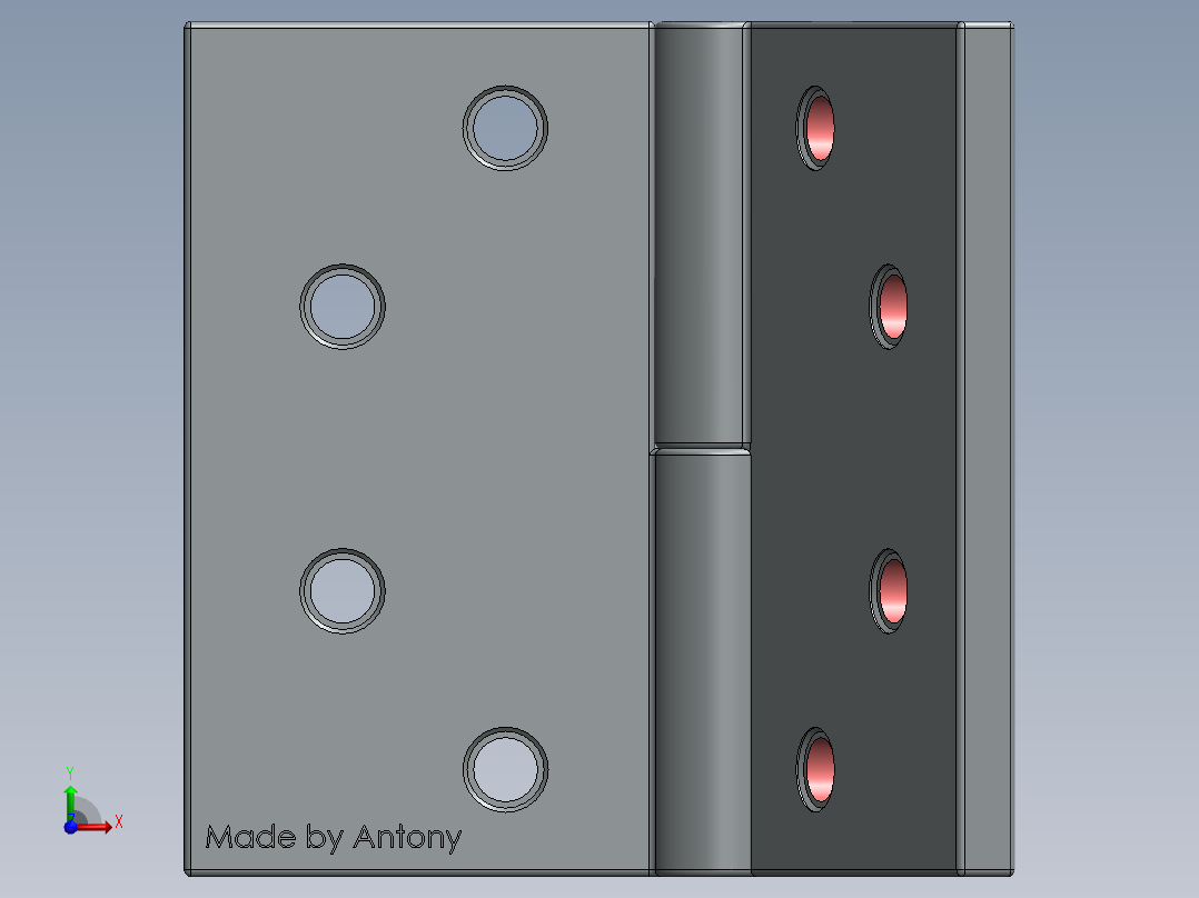 铰链、-合前视图