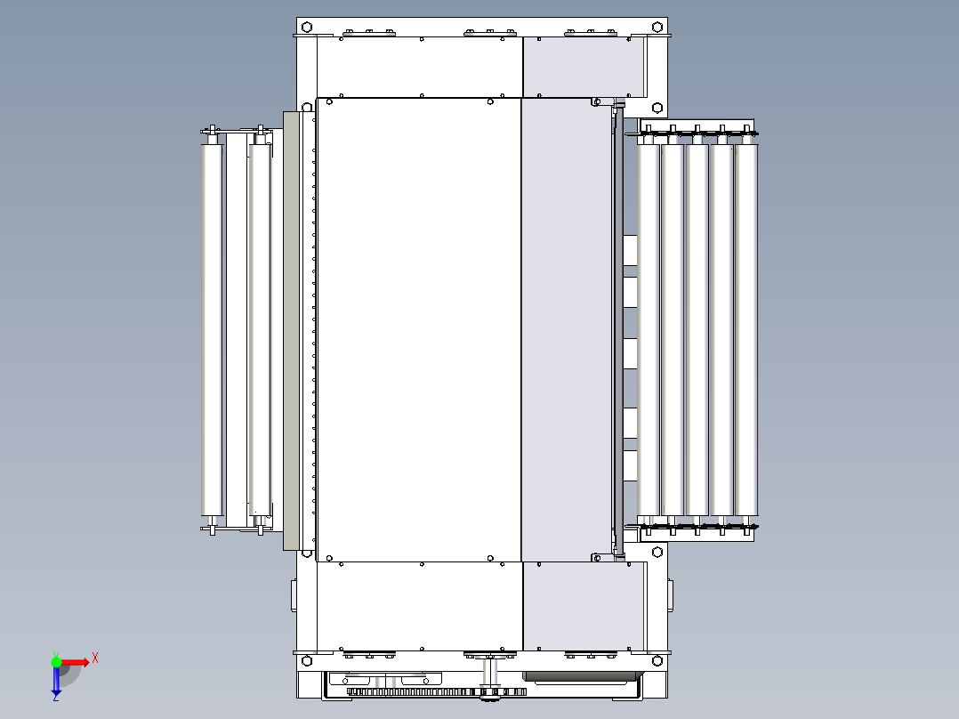 B2004286-切割橡胶布成条的机器俯视图