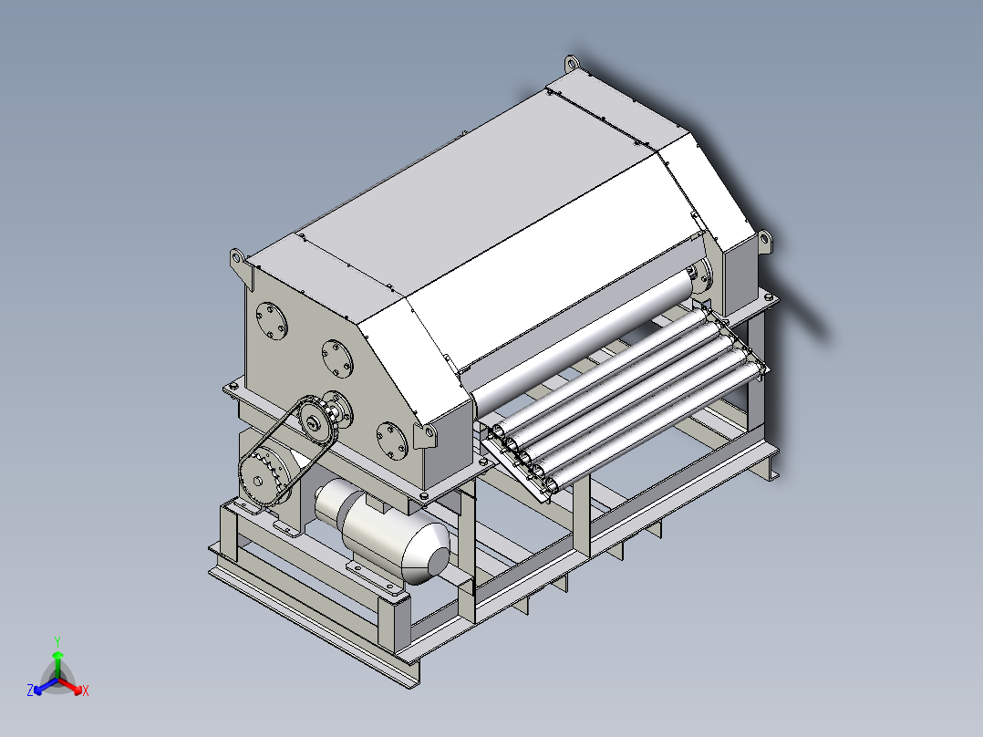B2004286-切割橡胶布成条的机器正等轴测图