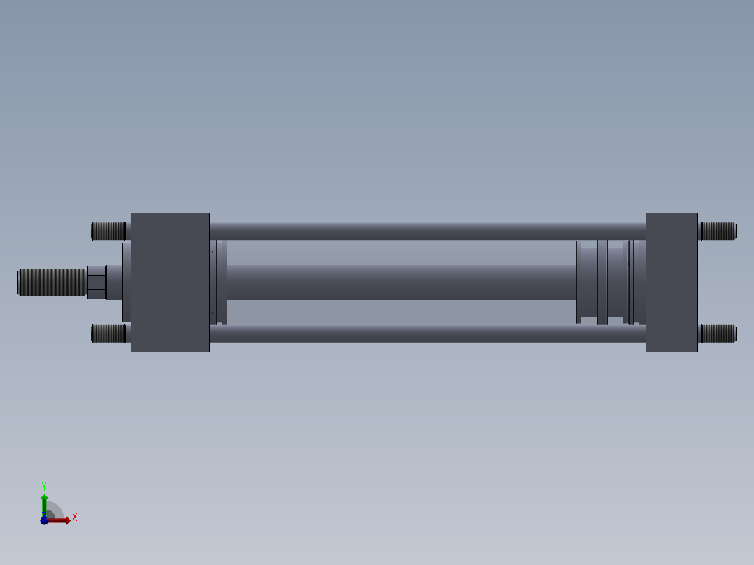 横拉杆液压缸50x20x200 mm前视图