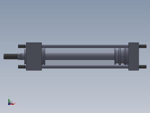 横拉杆液压缸50x20x200 mm前视缩略图