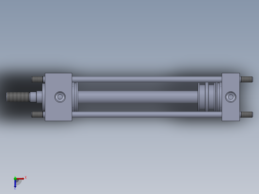横拉杆液压缸50x20x200 mm俯视图