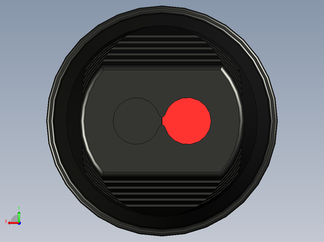 5.68mm 有线筒形插孔后视图