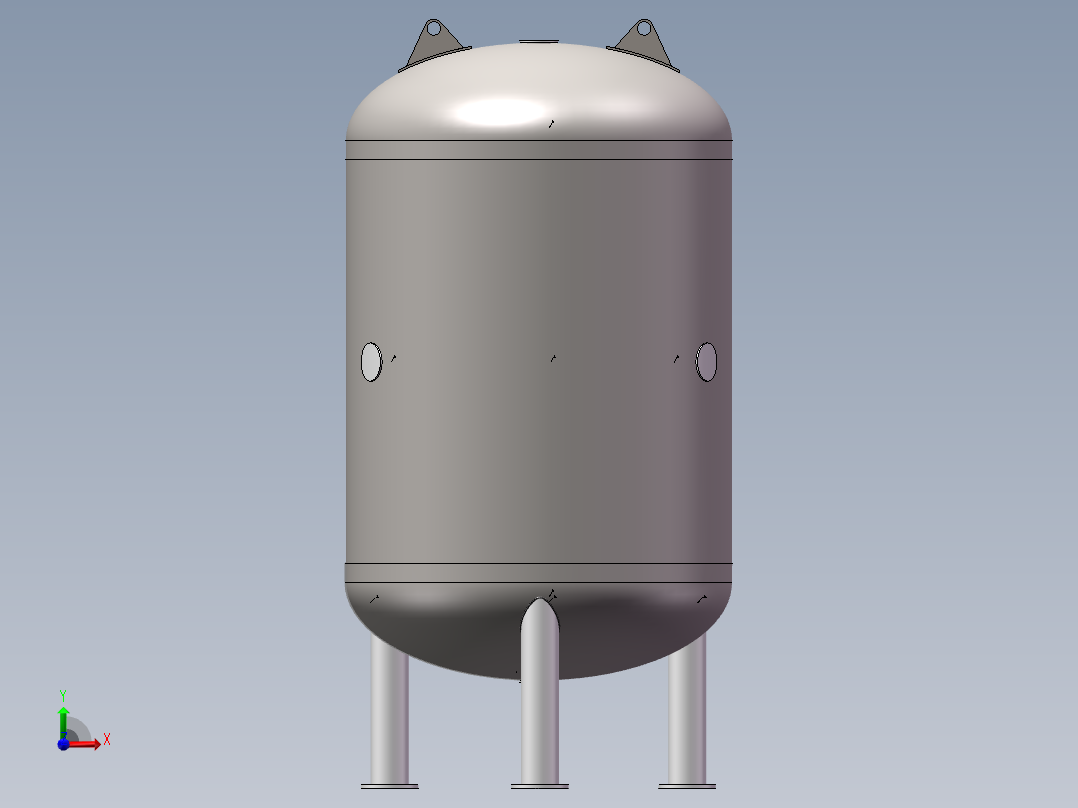 压力容积、600升低温容器前视图