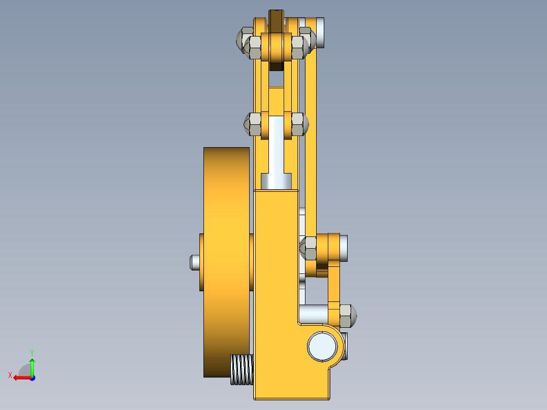 蒸汽机balanced-beam-steam-engine-1835-模型格式为 stp creo后视图