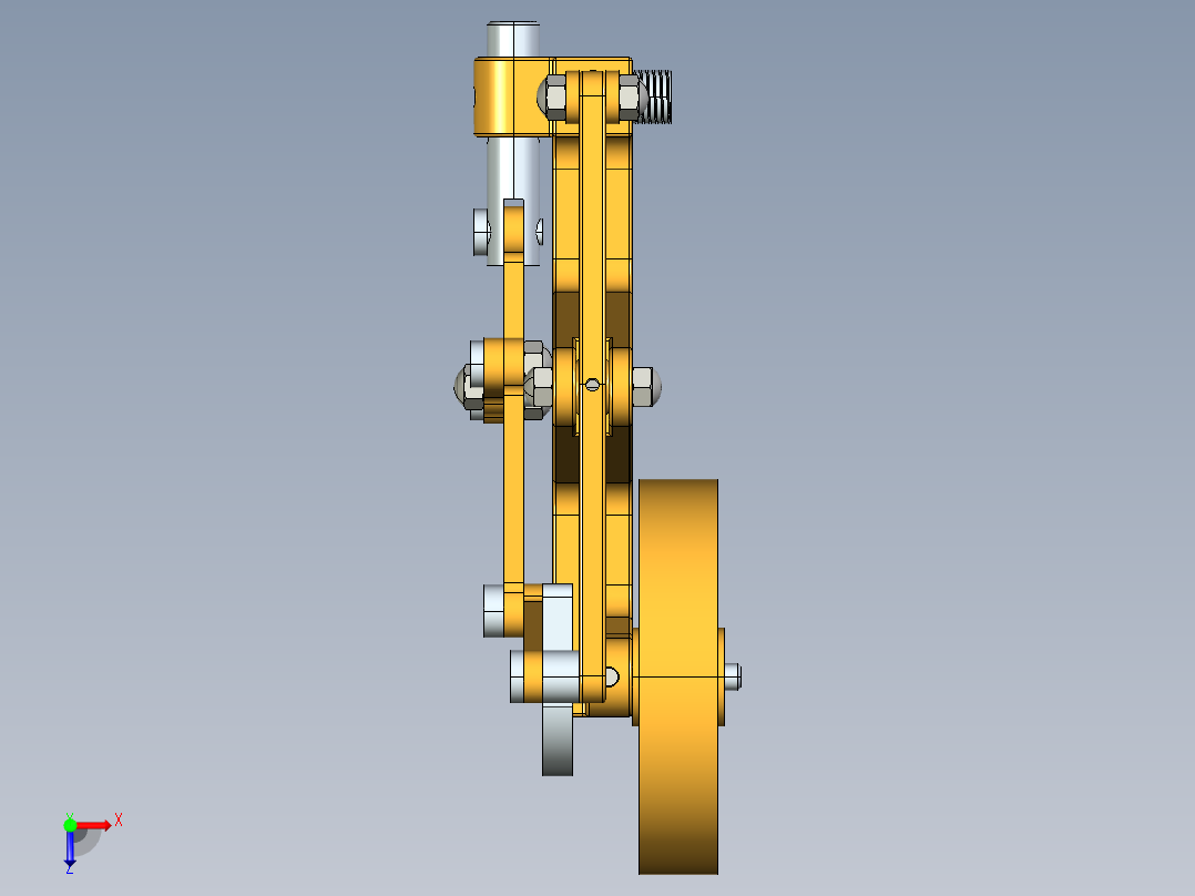 蒸汽机balanced-beam-steam-engine-1835-模型格式为 stp creo俯视图
