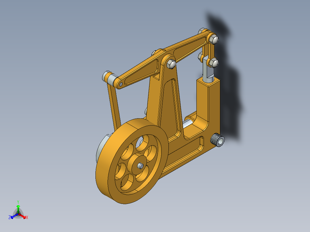 蒸汽机balanced-beam-steam-engine-1835-模型格式为 stp creo正等轴测图