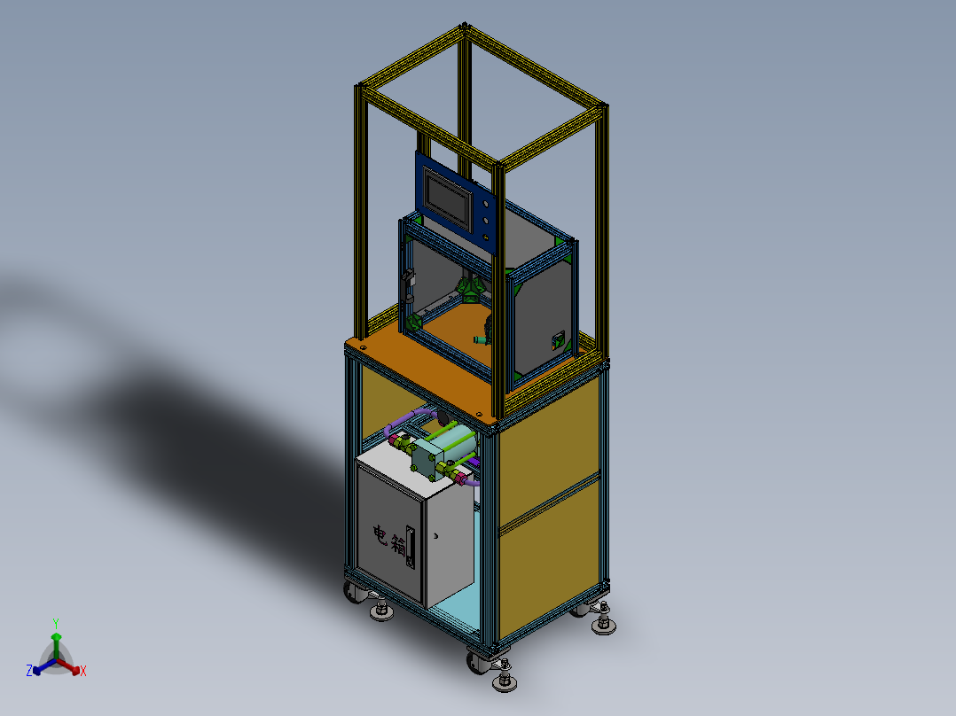 水泵爆破实验台正等轴测图