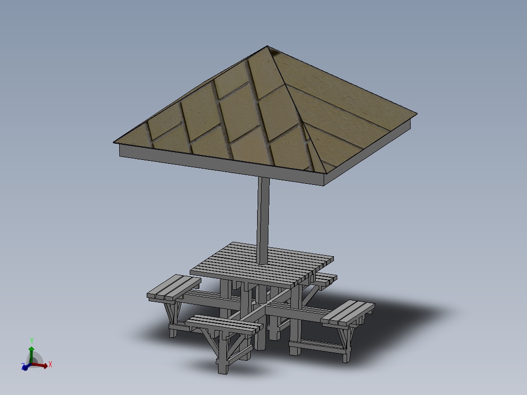 花园桌台设计模型