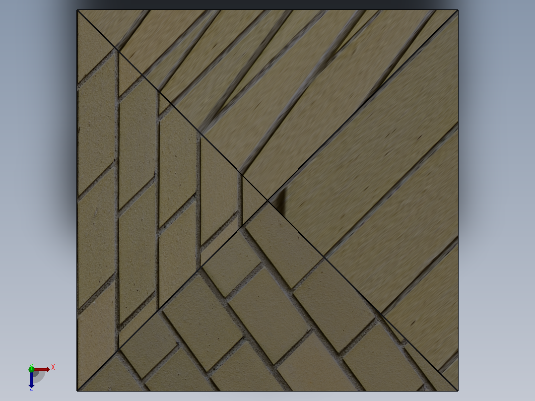 花园桌台设计模型俯视图