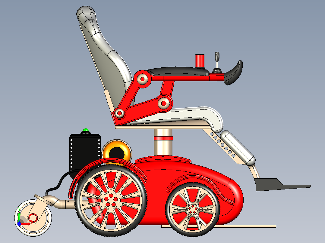 电动遥控轮椅前视图