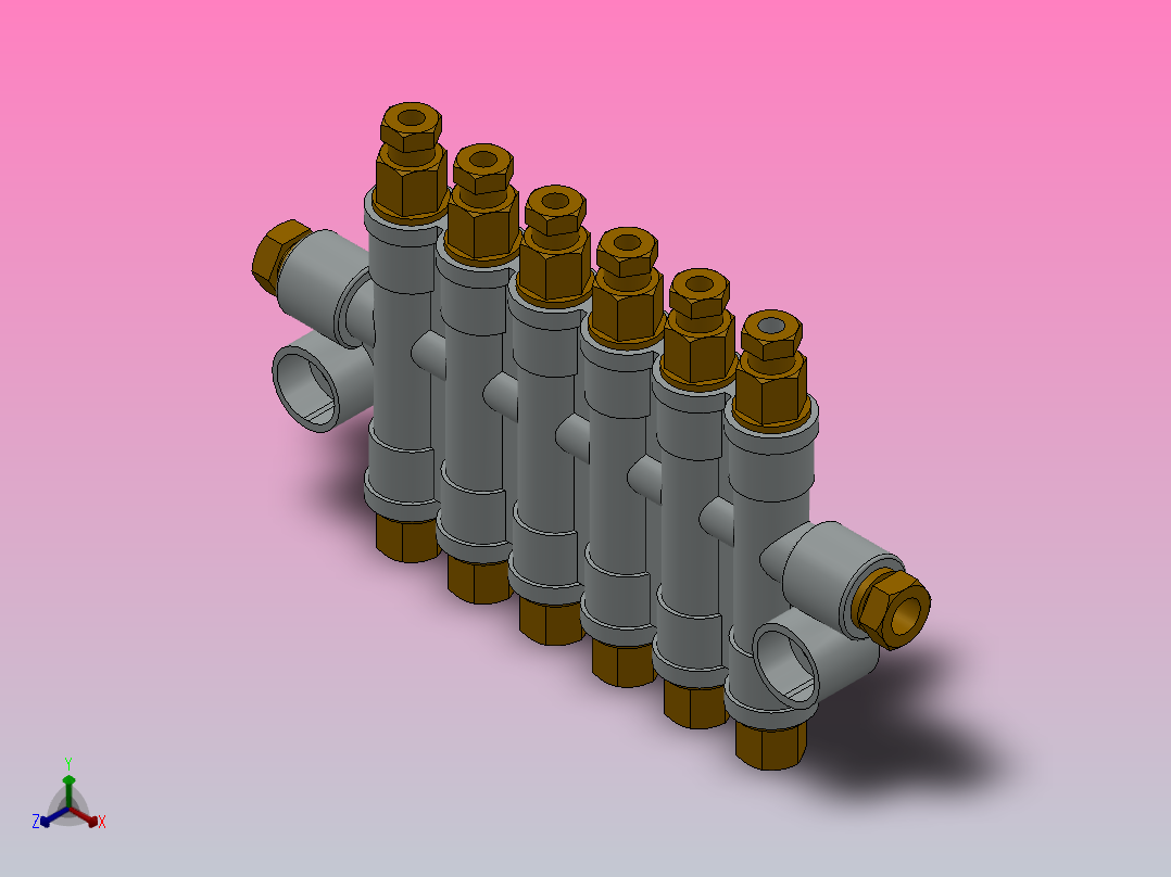 T型检知容积式分配器[T-600]正等轴测图