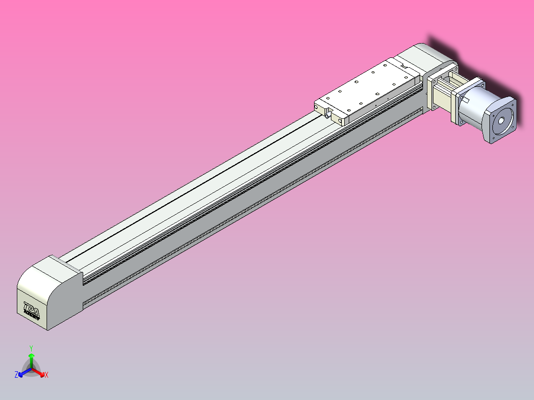 带式直线轴半闭式TPA-ONB-100-232-L850-DL-J90-N3正等轴测图