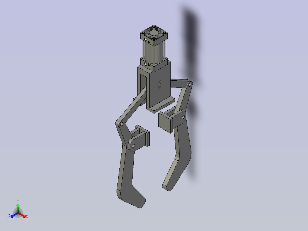 抱紧机构正等轴测图