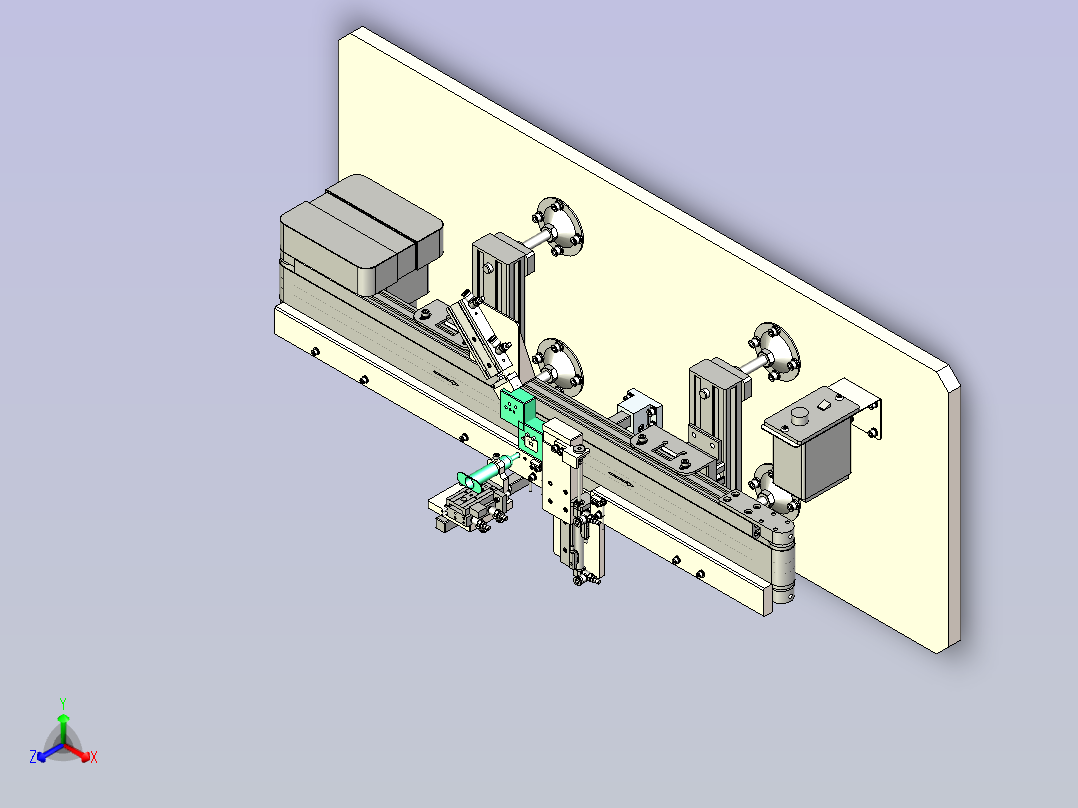 对角定位机构正等轴测图