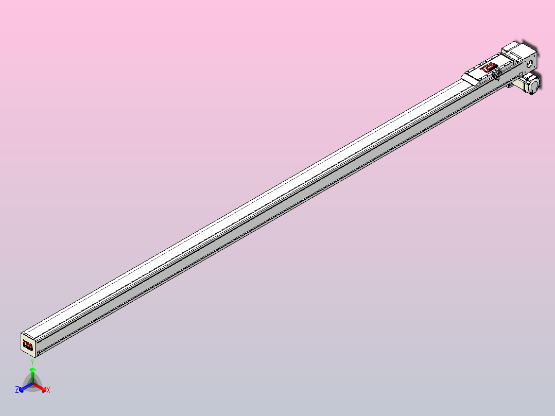 伺服电机集成皮带传动直线执行器TPA-OCB-100-192-L2850-RP-P75-N3主视图