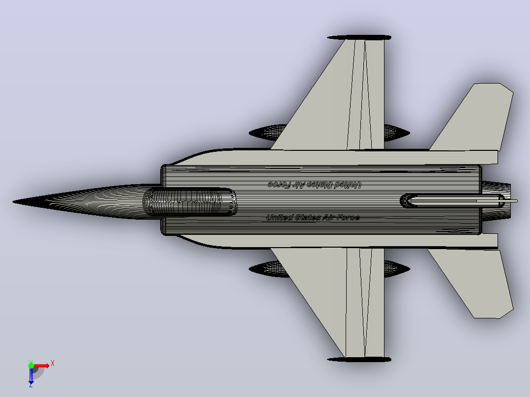 F-16 Fighting Falcon (USAF Thunderbird v2飞机俯视图