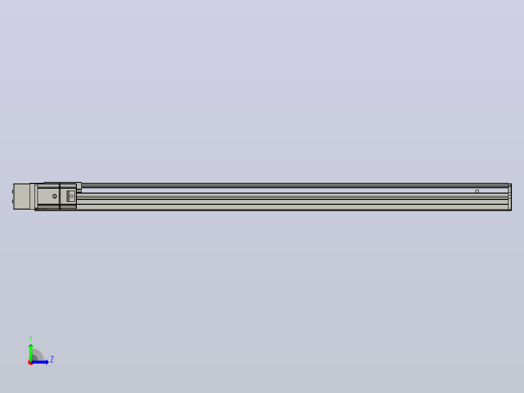 SYS12-BL-950-200W滚珠花健、支撑座、滚珠丝杠、交叉导轨、直线模组.STEP左视图