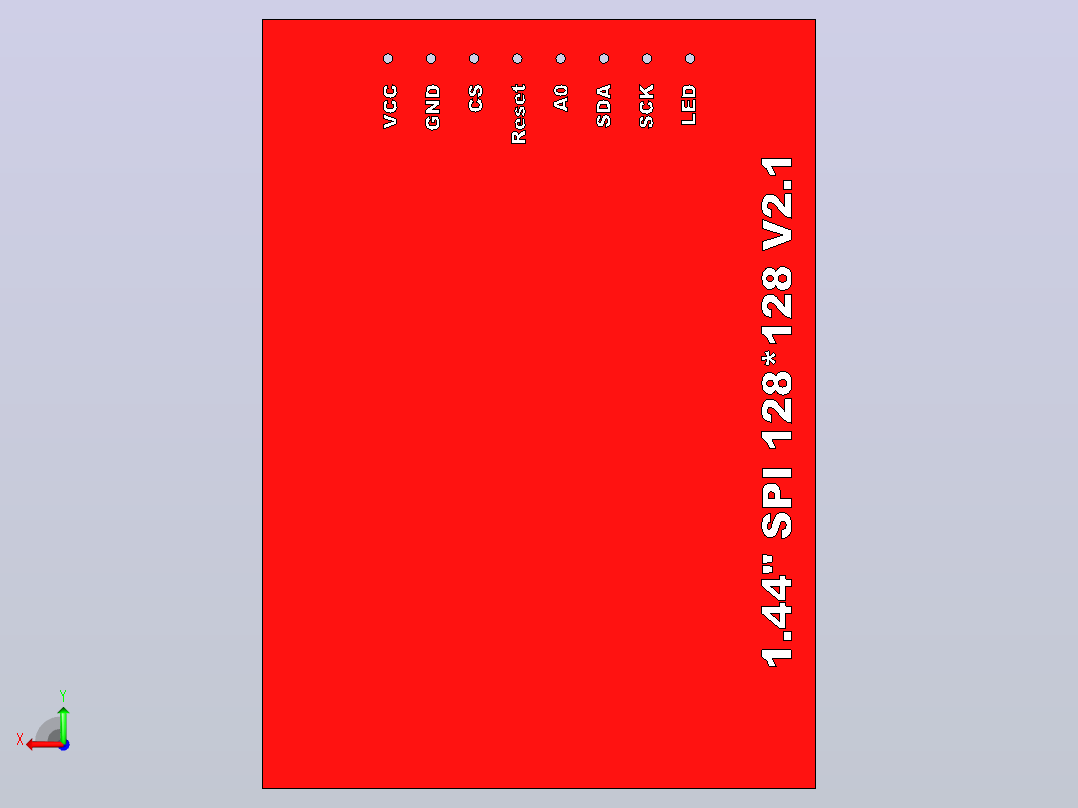 1.4英寸液晶TFT - 128x128后视图