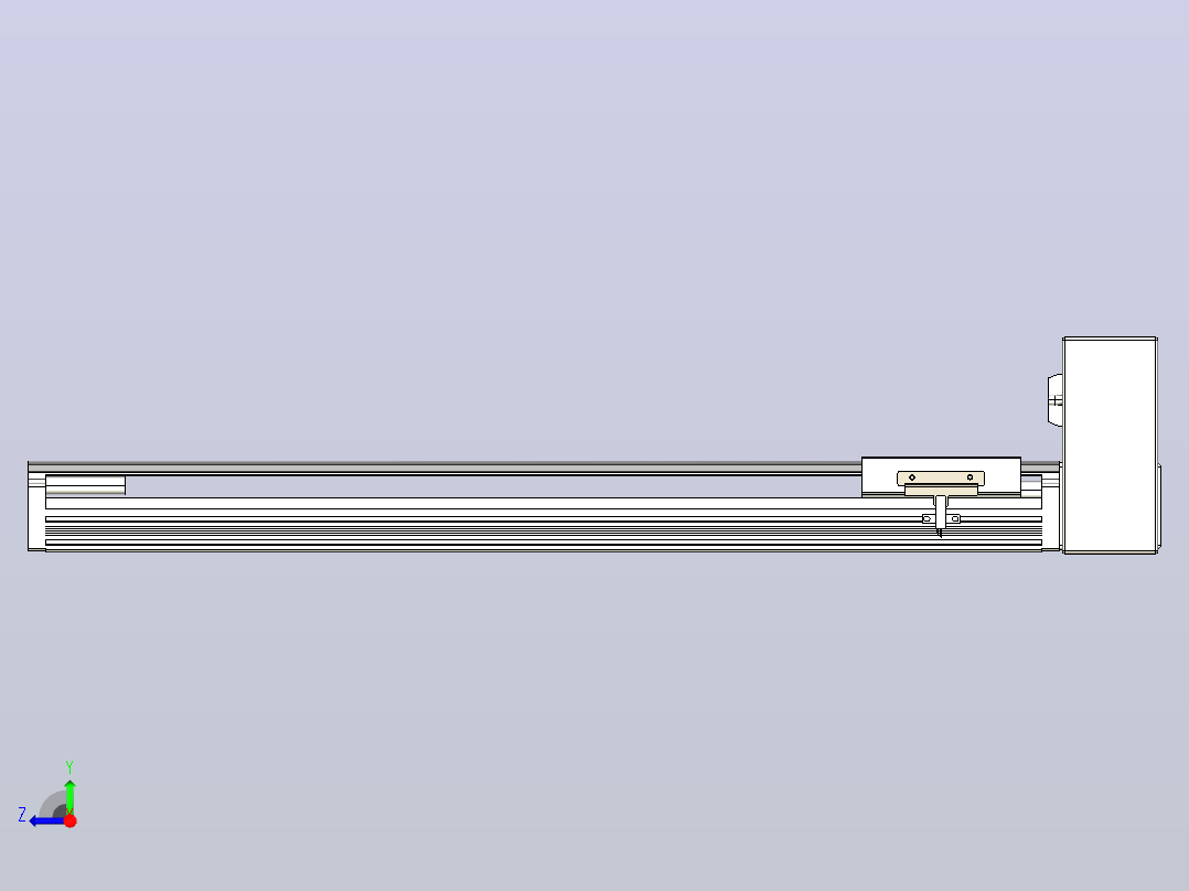皮带直线轴半封闭可选导轨TPA-HNB-105D-90-L500-LU-Y-P20-N3右视图