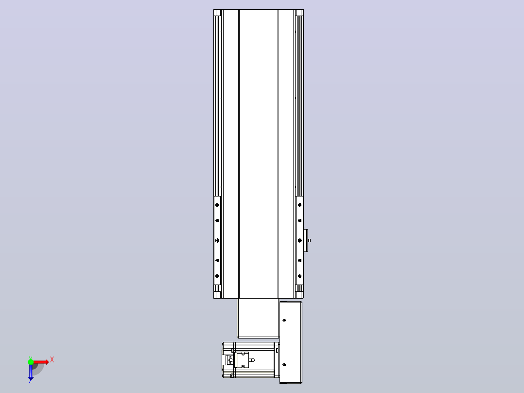 皮带直线轴半封闭可选导轨TPA-HNB-202D-140-L300-MR-Y-P75-N3俯视图