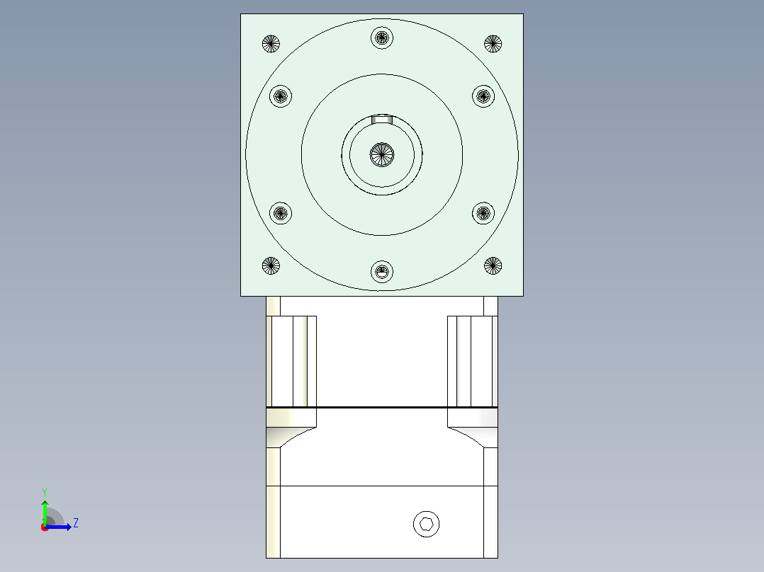 PW140双轴 PGH115-L1 19-70-90-M5 转向器PW140 双轴输出 带115斜齿减速机左视图