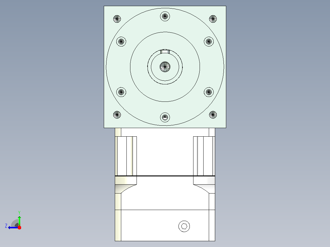 PW140双轴 PGH115-L1 19-70-90-M5 转向器PW140 双轴输出 带115斜齿减速机右视图