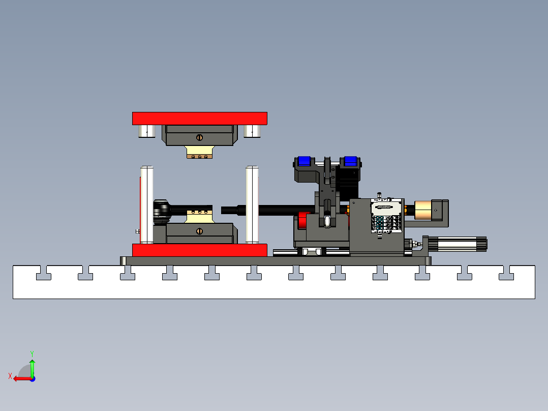 100吨压力机上的夹具后视图