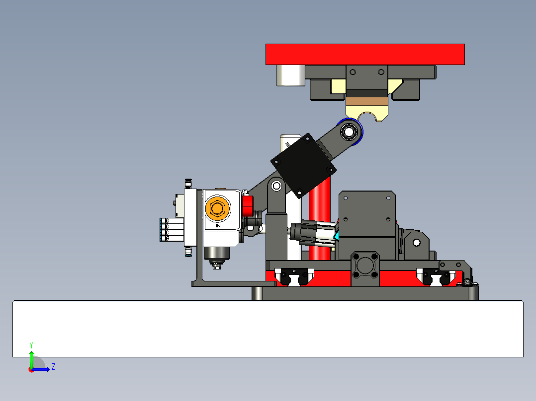 100吨压力机上的夹具左视图