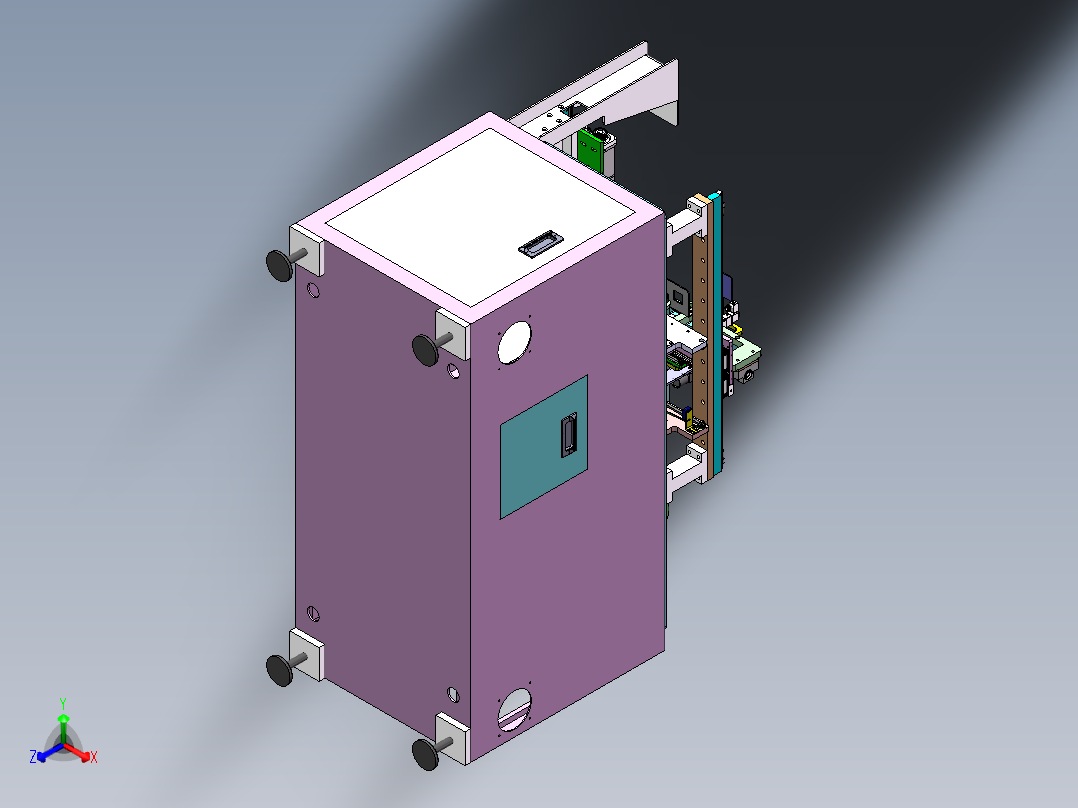 自动剥离高精度贴膜机sw18可编辑正等轴测图