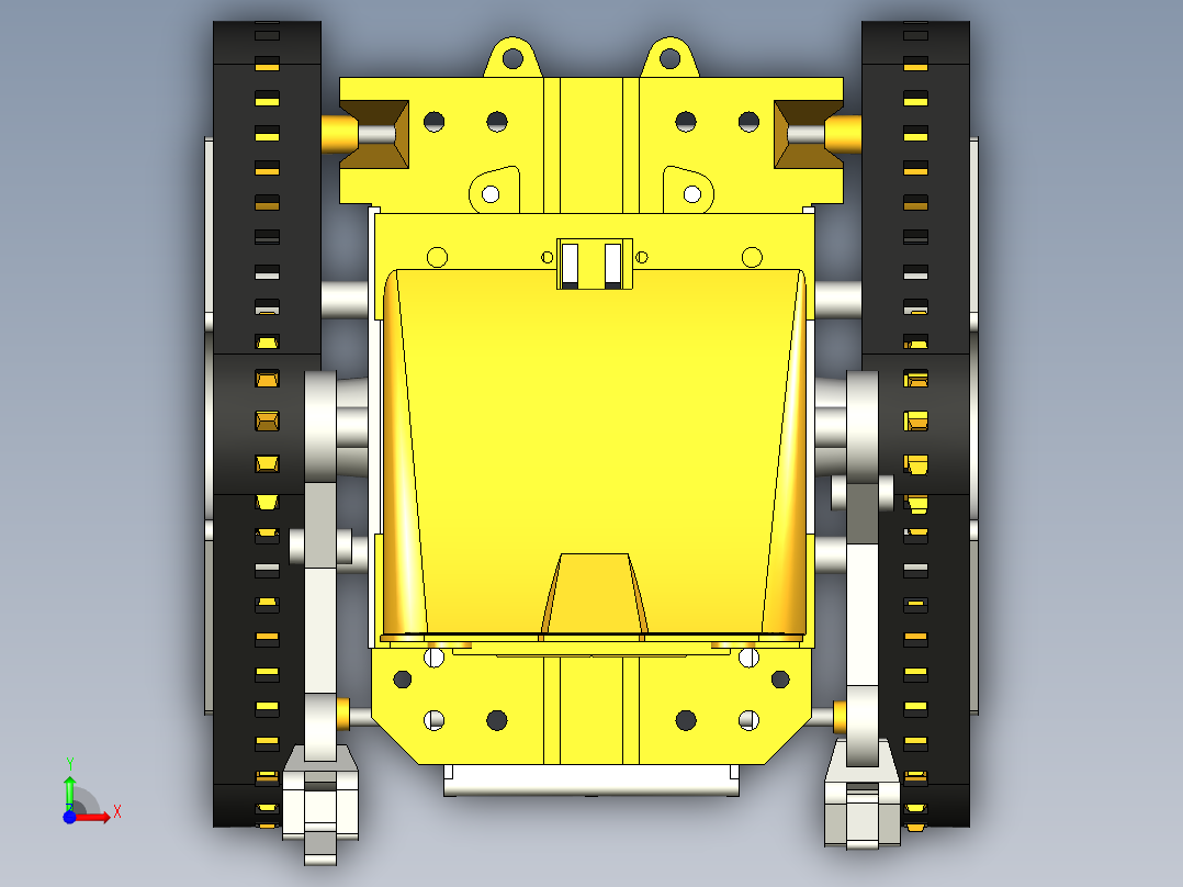 Tamiya Cam三角履带机器人框架模型3D图纸 STEP格式前视图